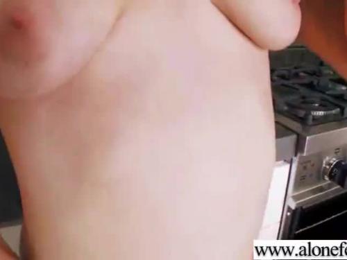 Alone girl (olga snow) use all kind of crazy things till climax vid-03